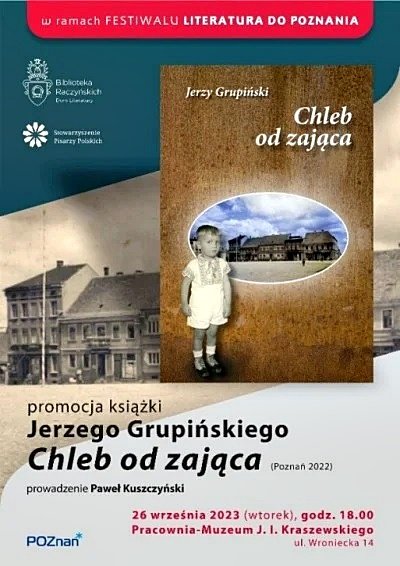 Spotkanie autorskie Jerzego Grupińskiego w Pracowni Muzeum im. J.I. Kraszewskiego w Poznaniu, I Festiwal LITERATURA DO POZNANIA
